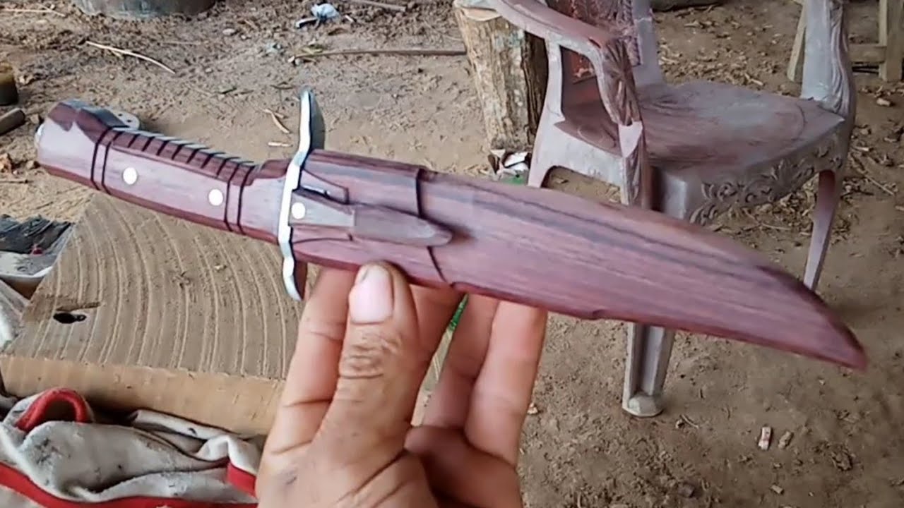 bushcraft yang indah/proses membuat gagang+sarung pisau bushcraft..yang berbahanbearing,,part 2