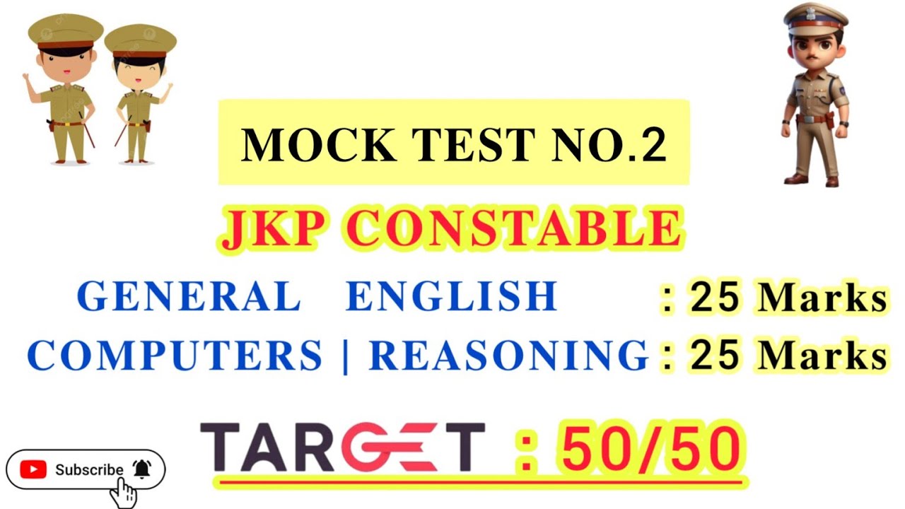 Mock Test -5 JKP Constable | English,Computers & Reasoning MCQs for JKP Constable @TheAspirants01