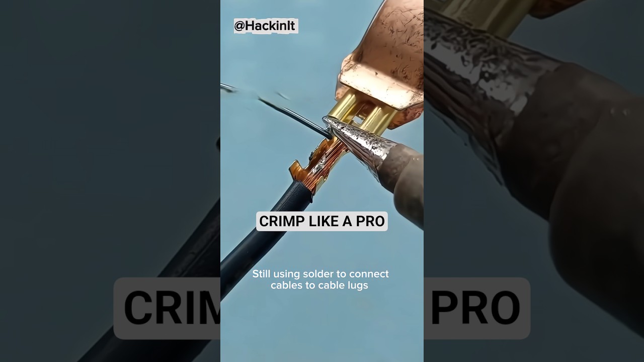 DIY Cable Lug Hack &ndash; Strong Crimp, No Solder#DIY #ElectricalHack #NoSolder #CableLug #WiringTips