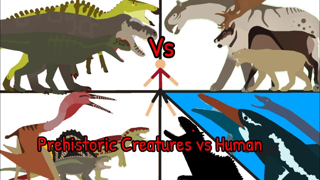 Prehistoric Creatures vs Human 2! (1000+ Subs) Collaboration with Subscribers!!! (Stick Nodes)