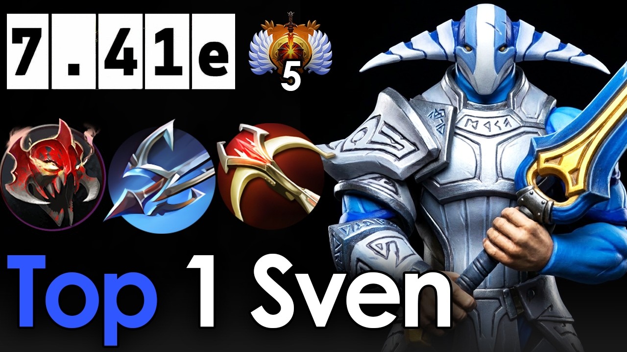 Sven Top 1 Player Safe Lane Carry Domination At Rank 5 Immortal 7.41e