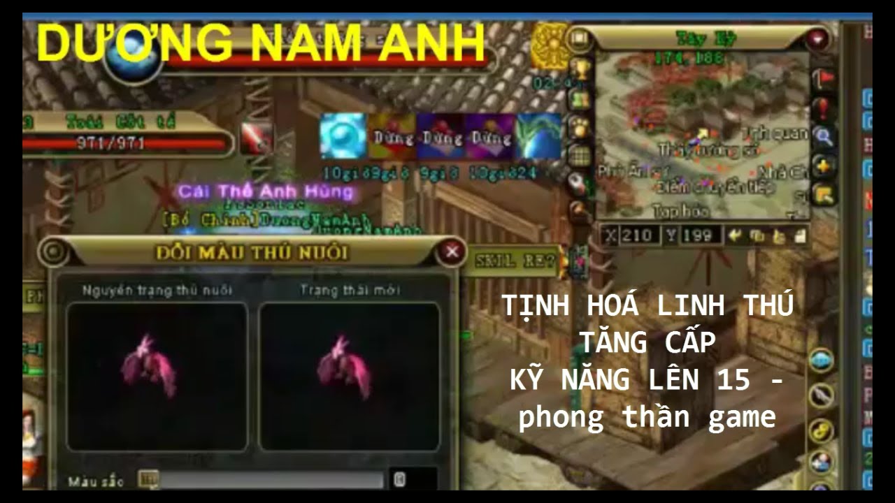 TỊNH HOÁ LINH THÚ TĂNG CẤP KỸ NĂNG LÊN 15 - phong thần game