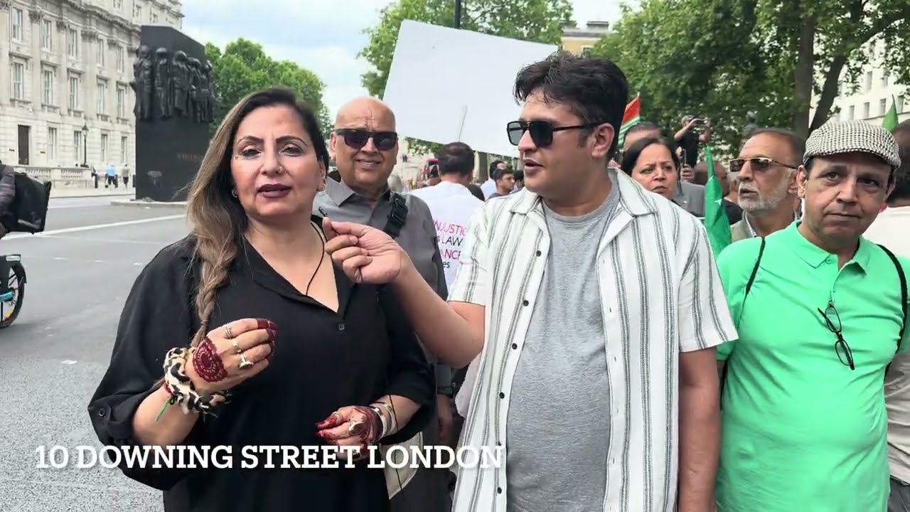 World famous TikTok star Miss NASREEN from Manchester at London Pti protest