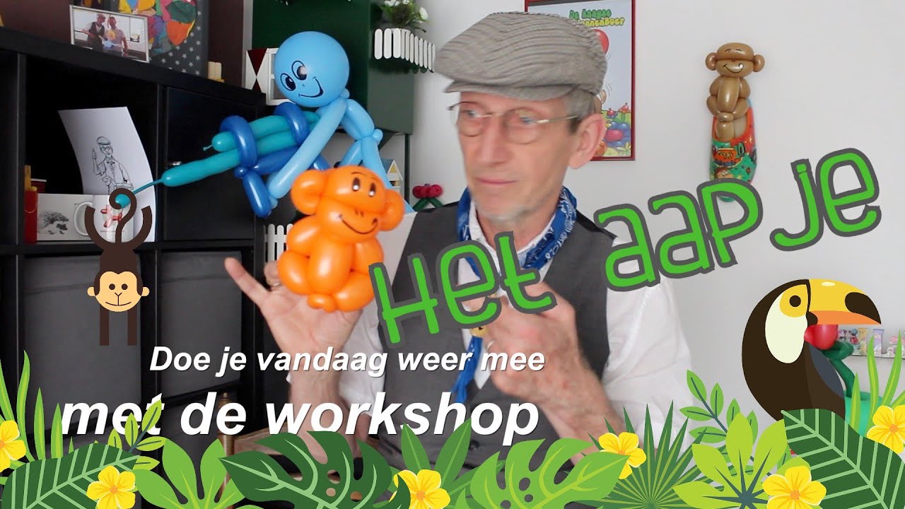 Ballon aap - ballonworkshop | de Haagse ballonnenboer (balloon Monkey) 16e / Ballonfiguren maken