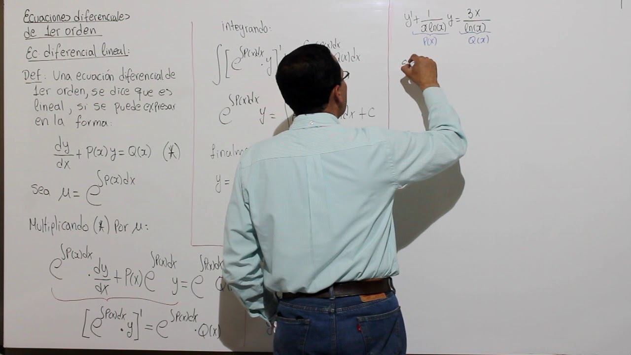 Ecuacion diferencial lineal - ejemplo 1 (m&eacute;todo de factor integrante)