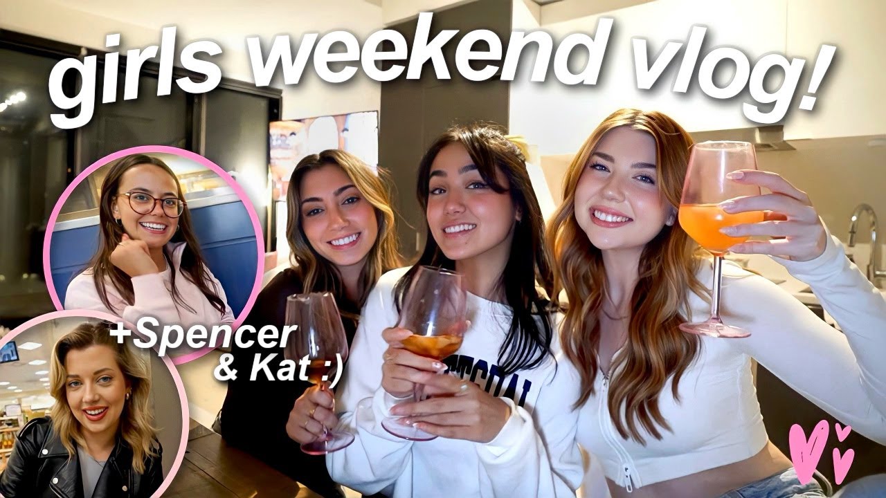 GIRLS WEEKEND VLOG! friends, hosting wine night, cleaning & going out!