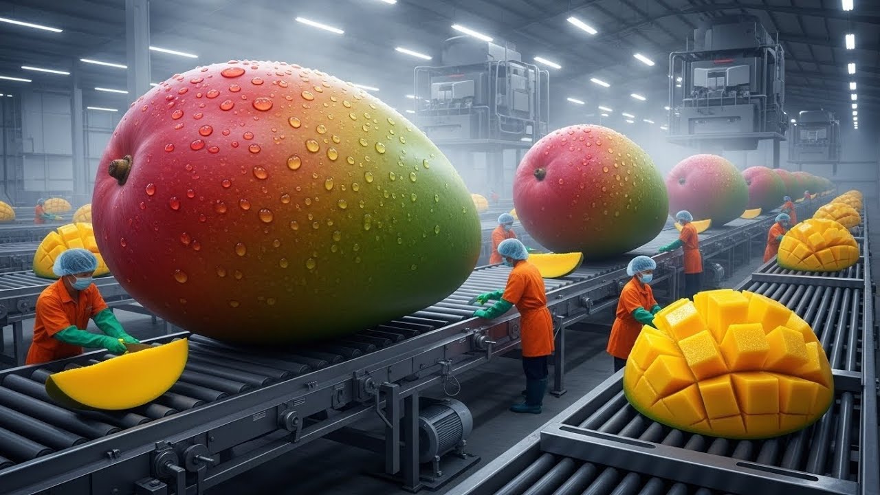 Inside the Mango Processing Factory | Fresh Mango to Pulp & Packaging Process