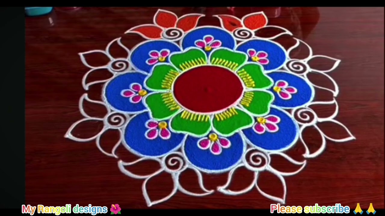 Sankranthi 🌺 designs colours latestsimple easy trend muggulu 🌺 simple designs festival beginners 🌺 n