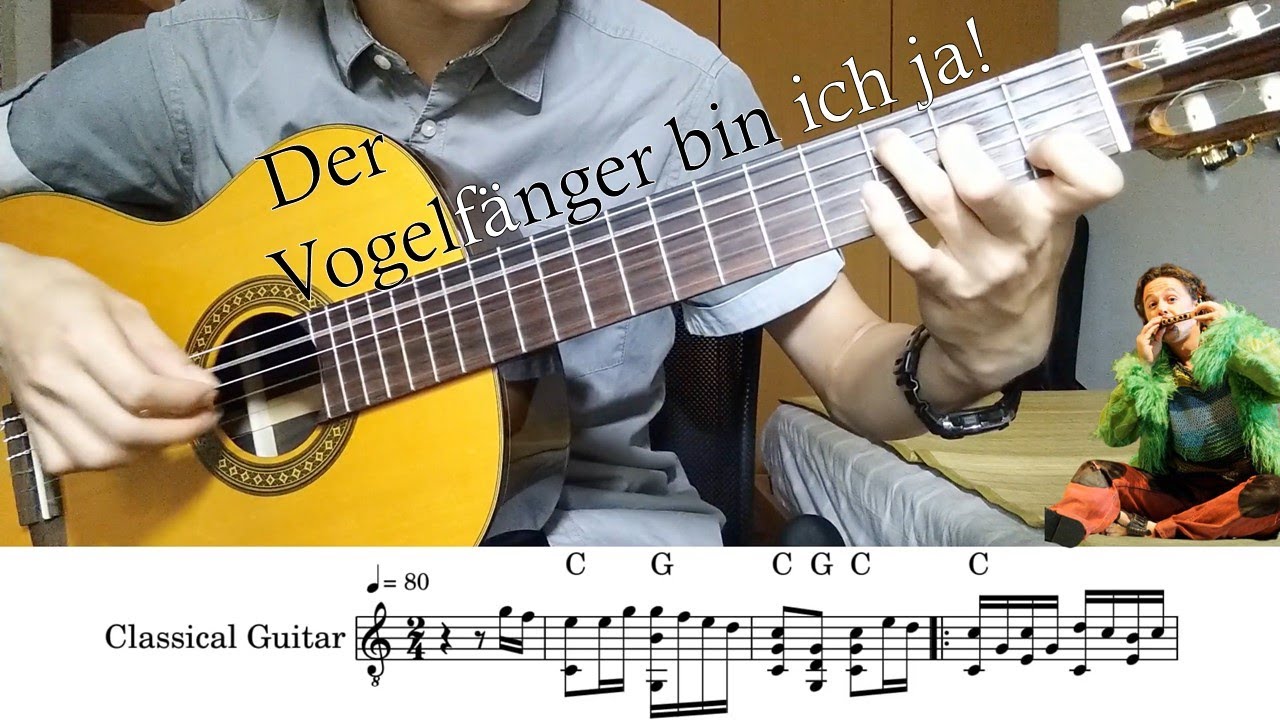 Der Vogelfänger bin ich ja - classical guitar (sheet music & tabs)
