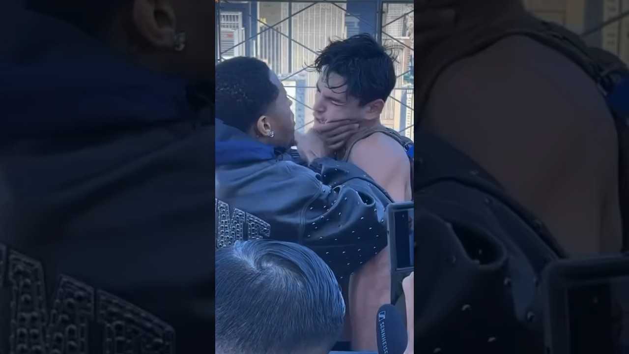 DEVIN HANEY SHOVES RYAN GARCIA&rsquo;S FACE IN FACE OFF 😳