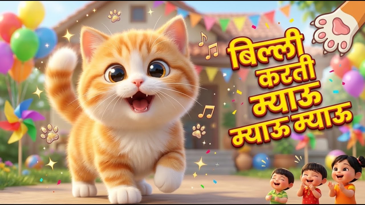 Meow Meow Billi Karti 🐱 | म्याऊं म्याऊं बिल्ली करती | Hindi Rhymes for Children | MeowMeowkidsTv