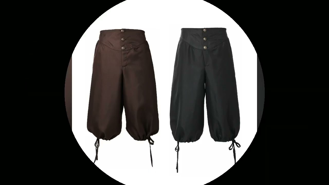 Pirate Costume Breeches Pirate Pants Renaissance Medieval Viking Trousers Cosplay Back Lace Up Short
