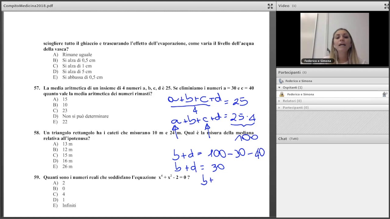 Test Medicina 2018 - Commento MATEMATICA e FISICA