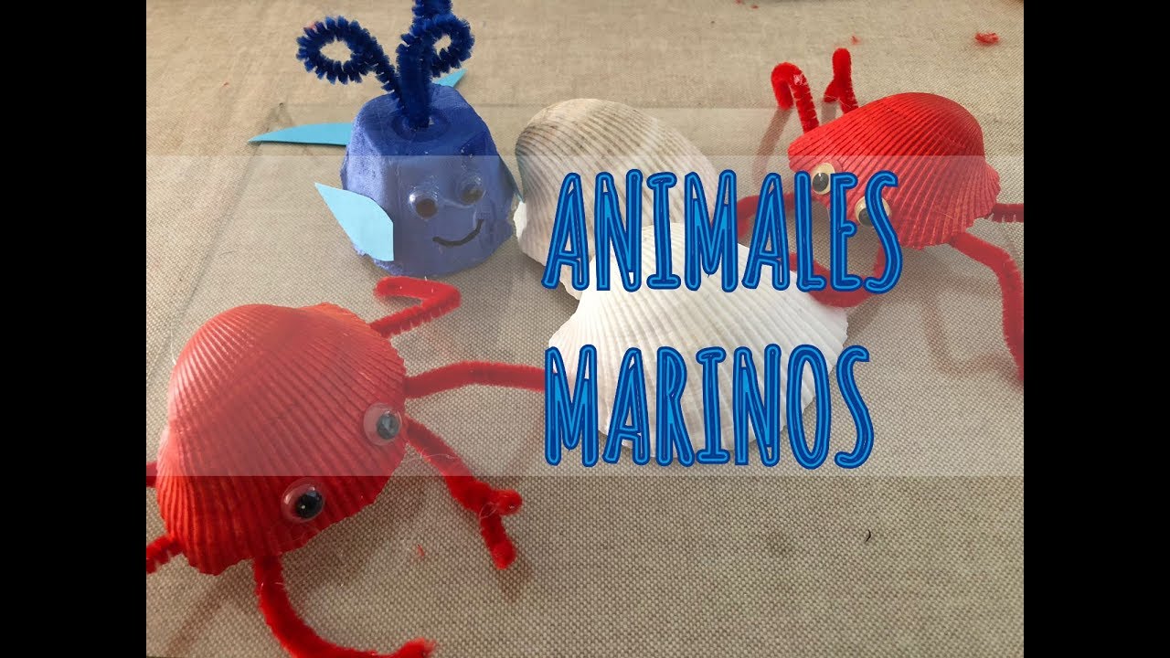 Cómo hacer Cangrejos y Ballenas con conchas - Manualidad Rotger CREA