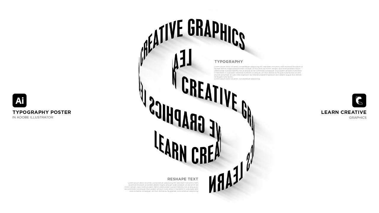 Плакат с типографикой в ​​Illustrator | Дизайн типографики | Adobe Illustrator 2025