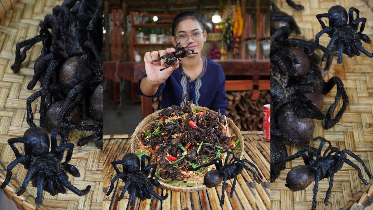 Cooking Special Insects | Deep fry Tarantula and Delicious Eating