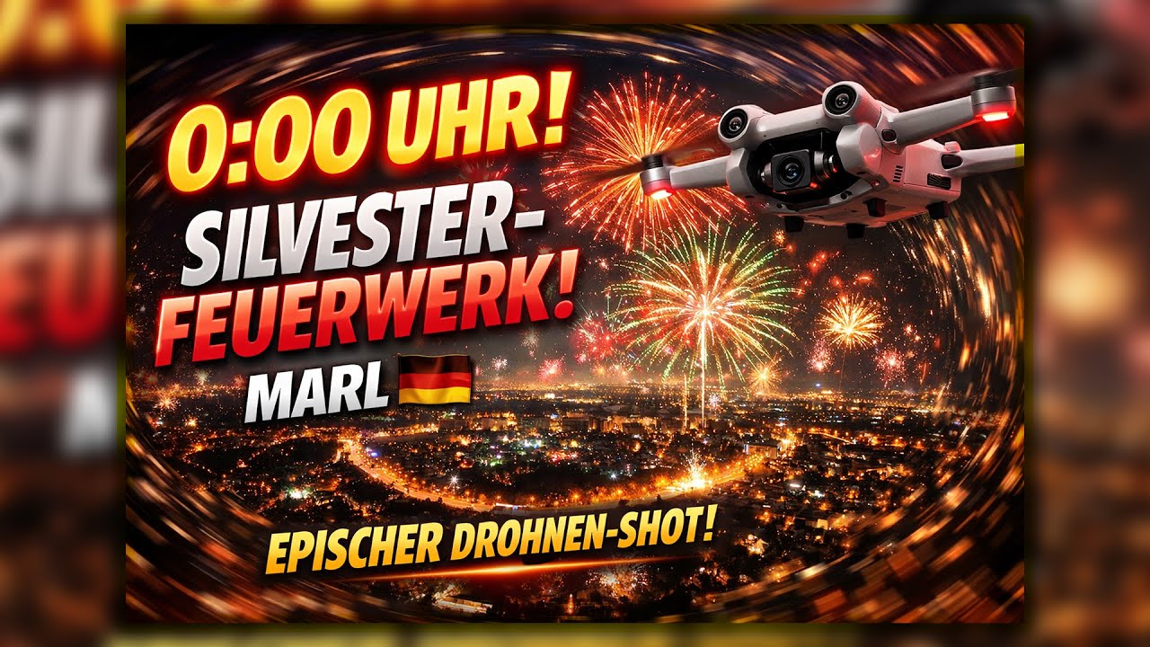GENAU 0:00 Uhr! 🚀 Silvester-Feuerwerk EXPLODIERT über Marl 🇩🇪 | Epischer Drohnen-Shot