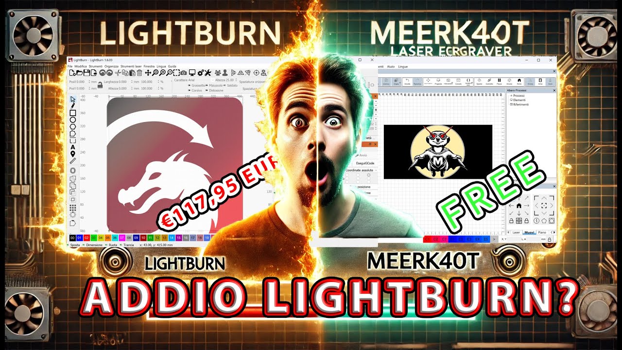 Addio LightBurn? MEERK40t è GRATIS e Funziona alla Grande!