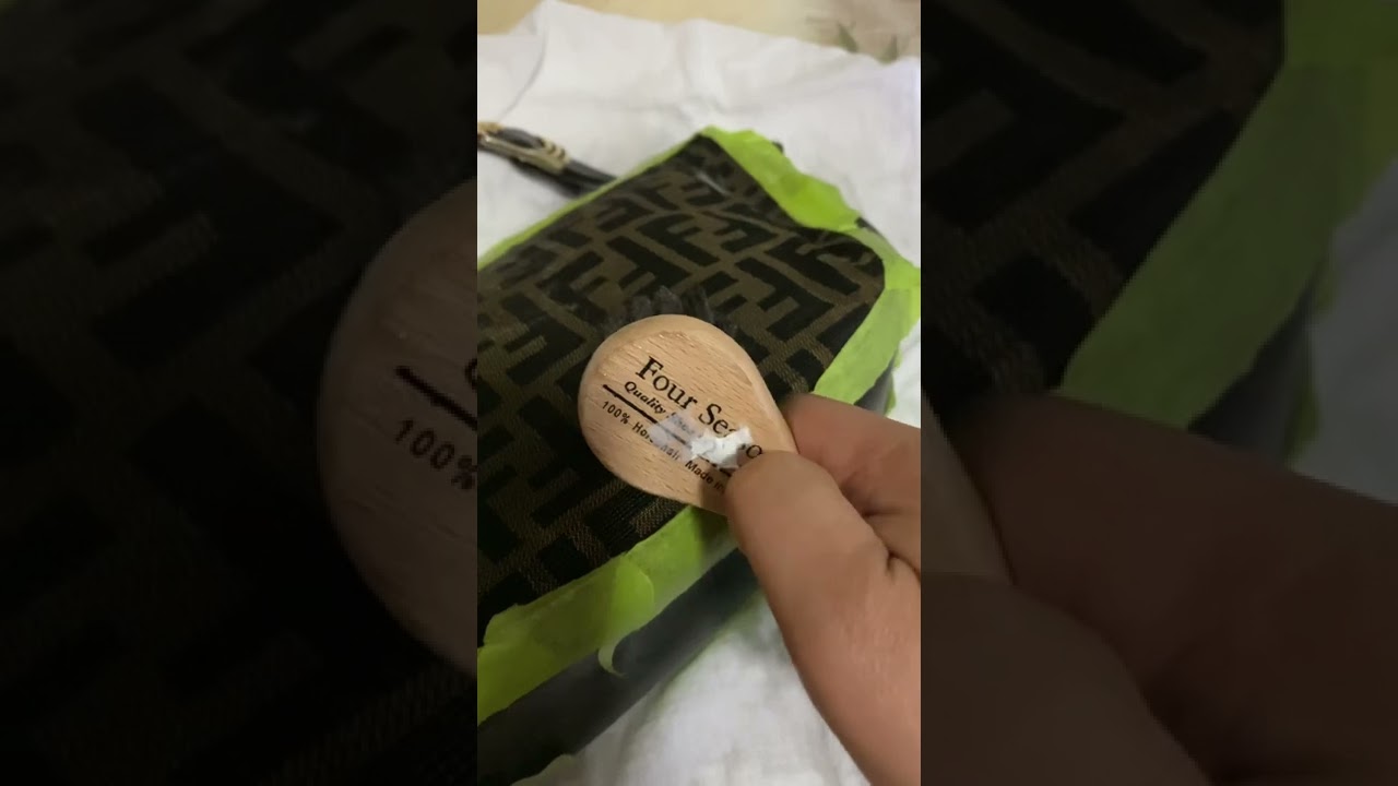 Cleaning my Fendi canvass bag. #unboxing#restorationcleaning #vintagebag #luxury #fendi