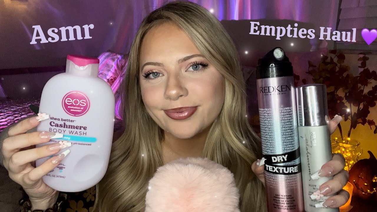 Asmr Product Empties 💜 Tapping/Scratching on Products I’ve Used Up! Haircare, Bodycare, Makeup 