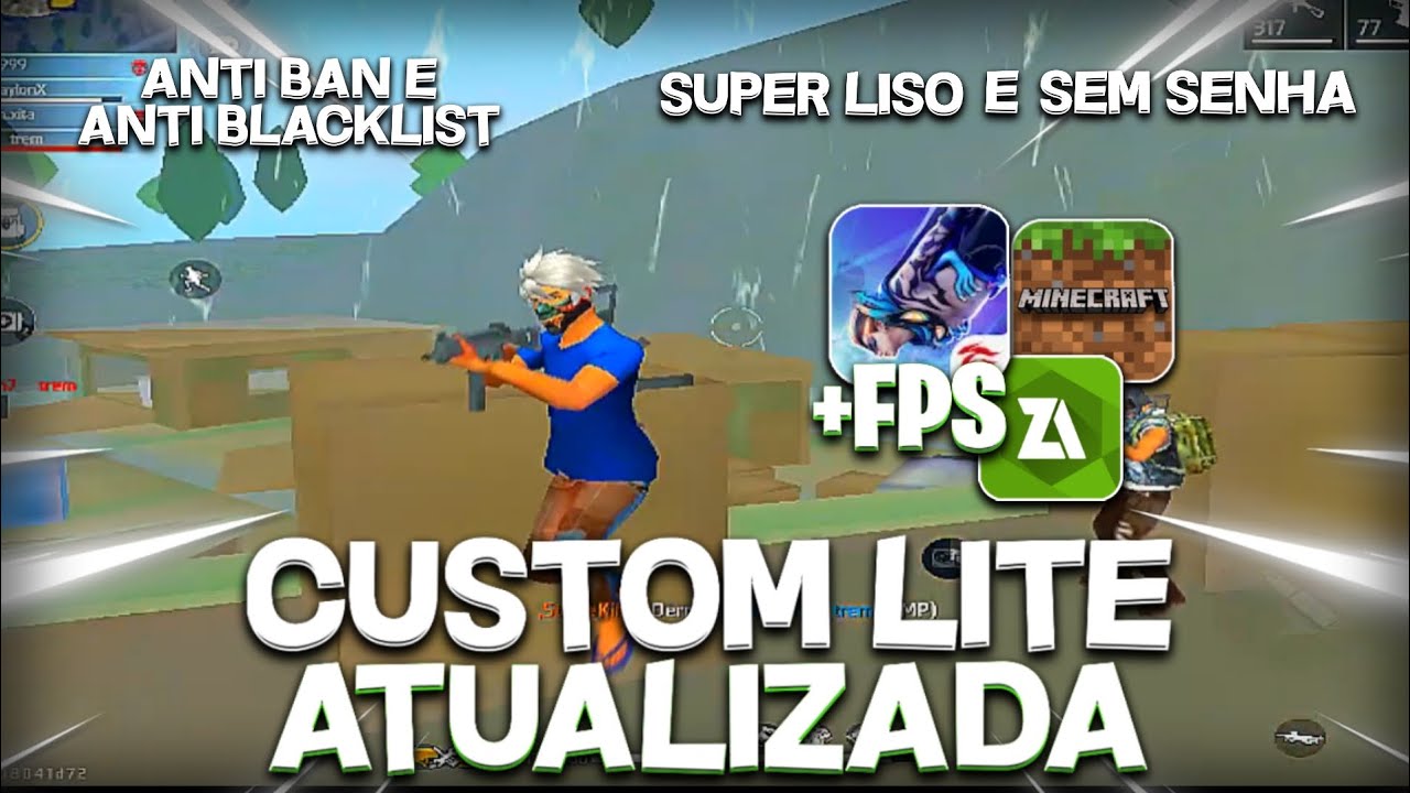 [PARA TODOS CELULARES!] CUSTOM LITE FREE FIRE COM 3 MB GRÁFICO DE MINECRAFT DA NOVA ATUALIZAÇÃO