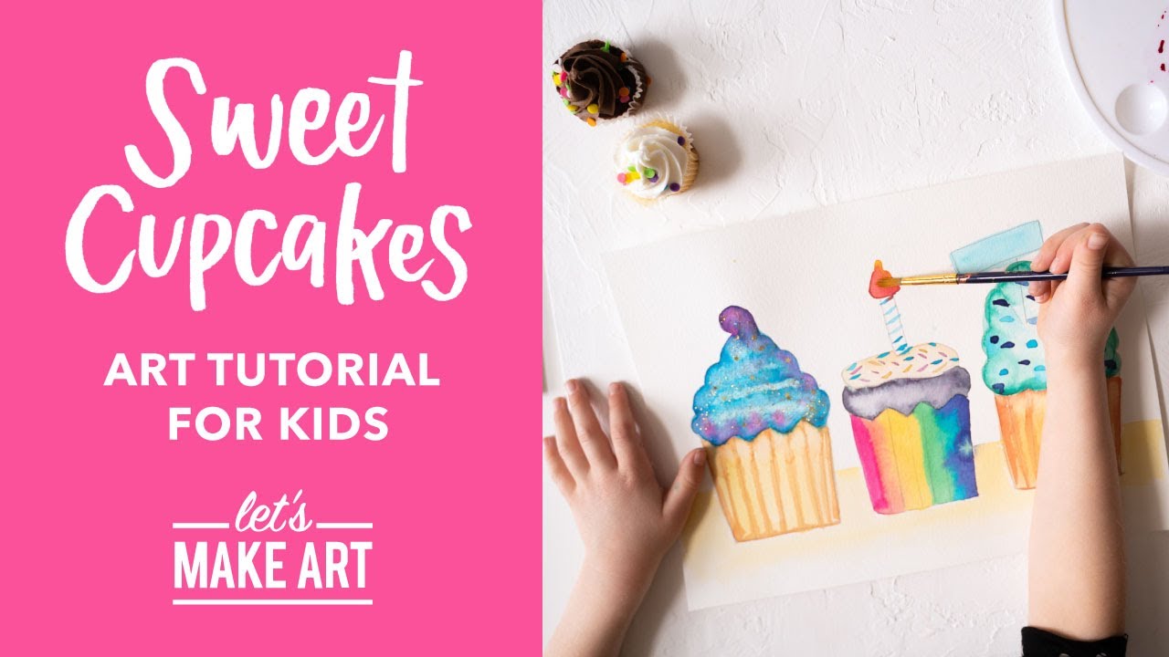 How to Paint Sweet Cupcakes 🧁| Children's Art Lesson by Nicole Miyuki of Let's Make Art