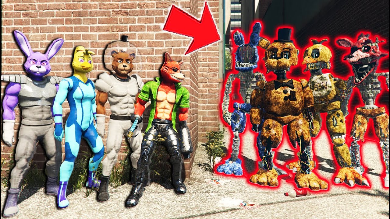 ALL THE JOY OF CREATION IGNITED ANIMATRONICS VS SPACE ANIMATRONICS! (GTA 5 FNAF Mods)