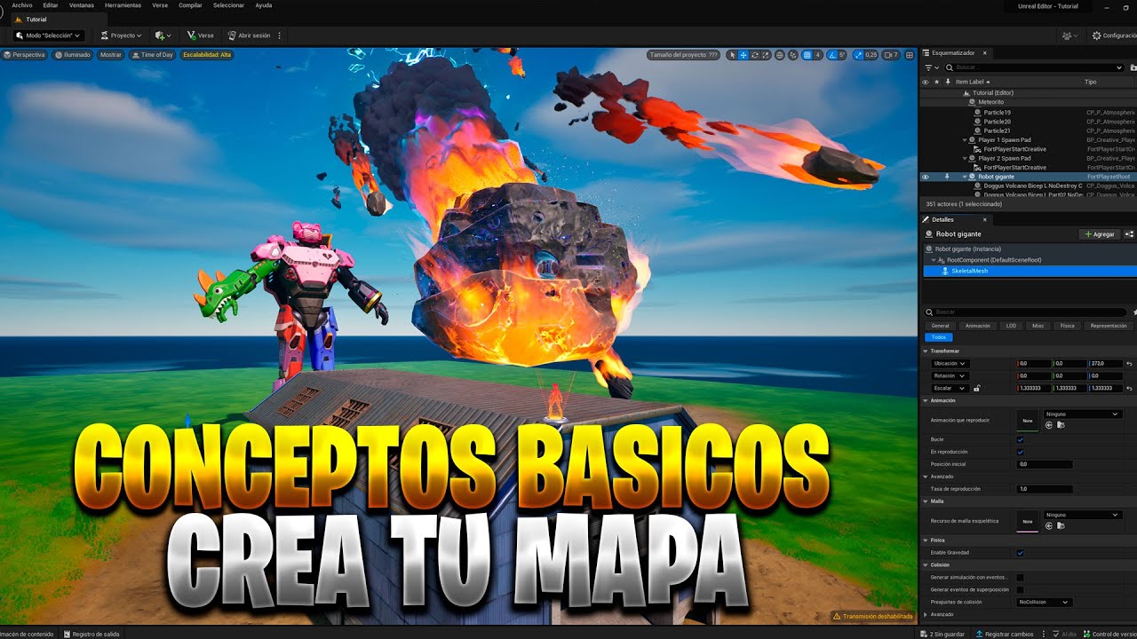 TUTORIAL COMPLETO DE CONCEPTOS BASICOS DE COMO USAR UEFN CREATIVO 2 0 FORTNITE Y CREAR TU MAPA