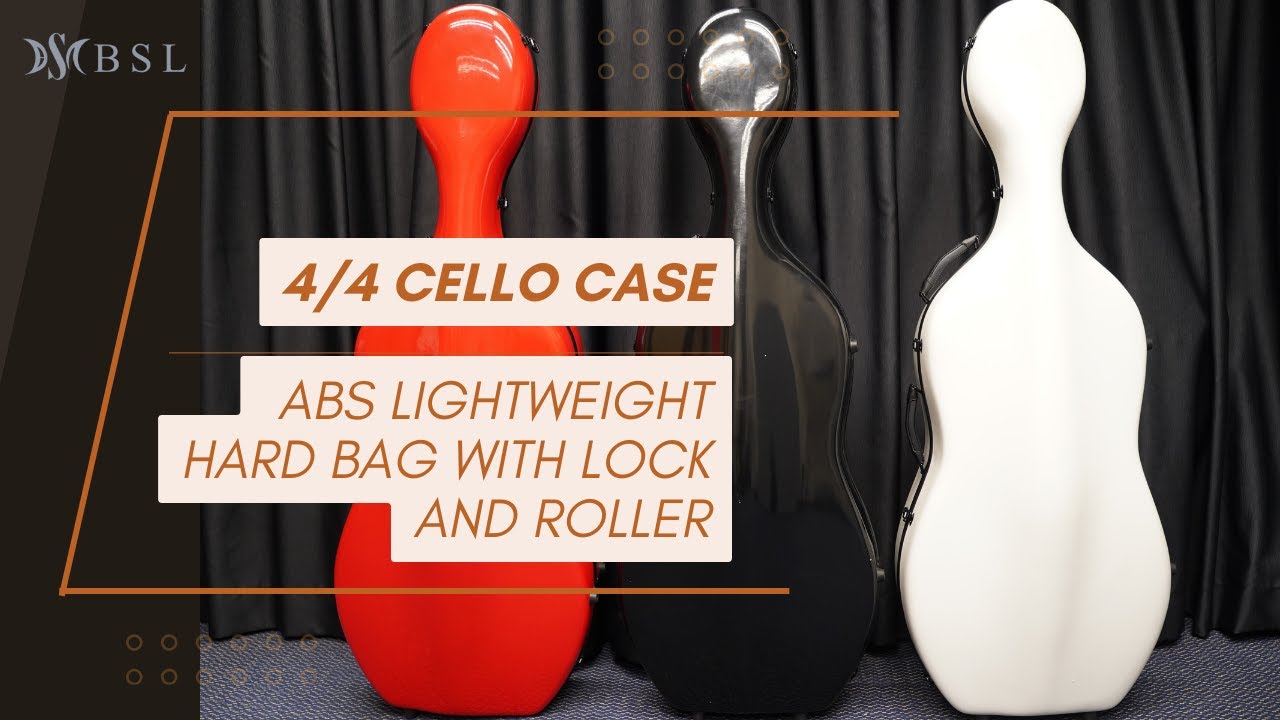 BSL 4/4 Full Size Cello Case ABS Lightweight Hard Bag With Lock And Roller