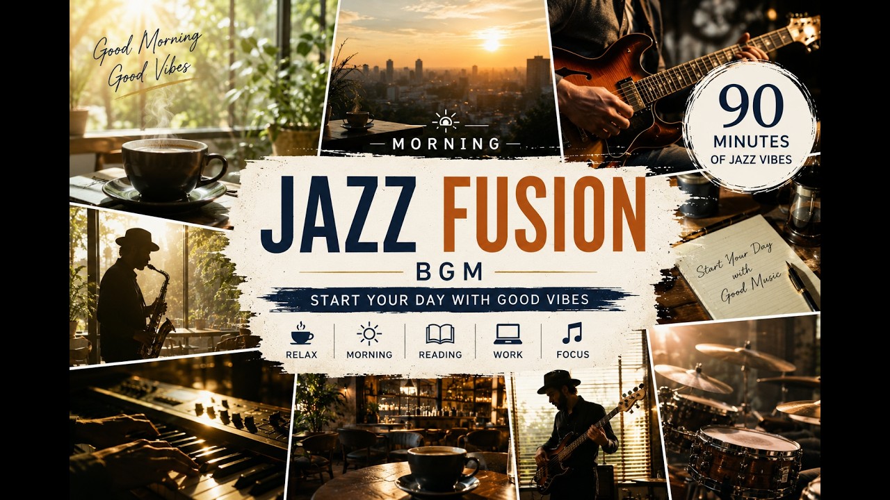 Morning Jazz Fusion BGM90MinutesofSmoothCoffeehouseMusic for Relaxing Mornings Jazz Fusion BGM 90分