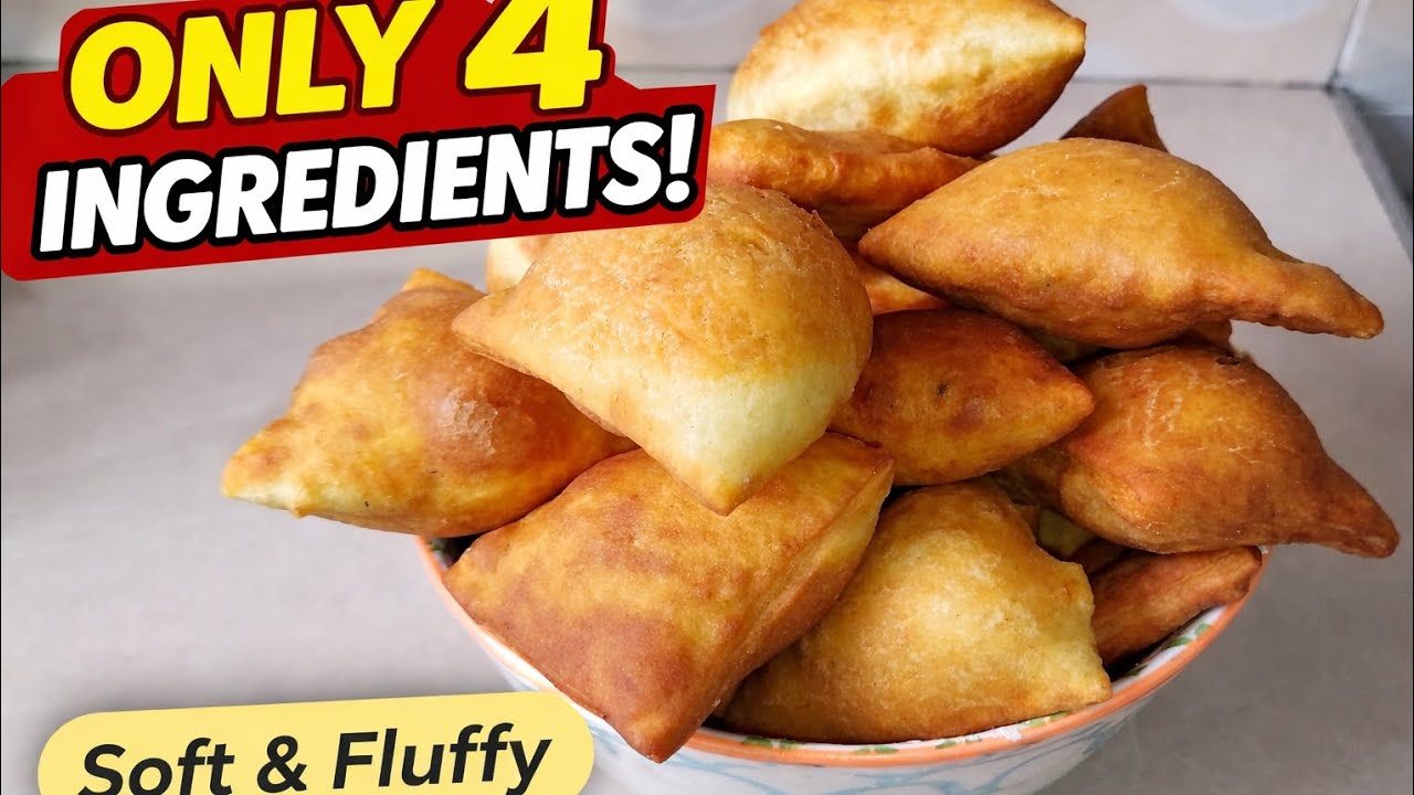 How to Make Soft Mandazi with 4 Ingredients | Milk Mandazi Recipe #easyrecipes #fyp #viral 
