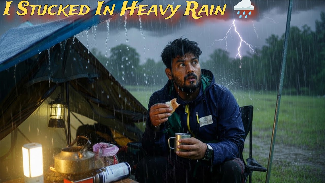 Heavy Rain Camping In Extreme Rainy Weather 🌧️ |  Flash Flood Disaster | Rain Camping #vlog 