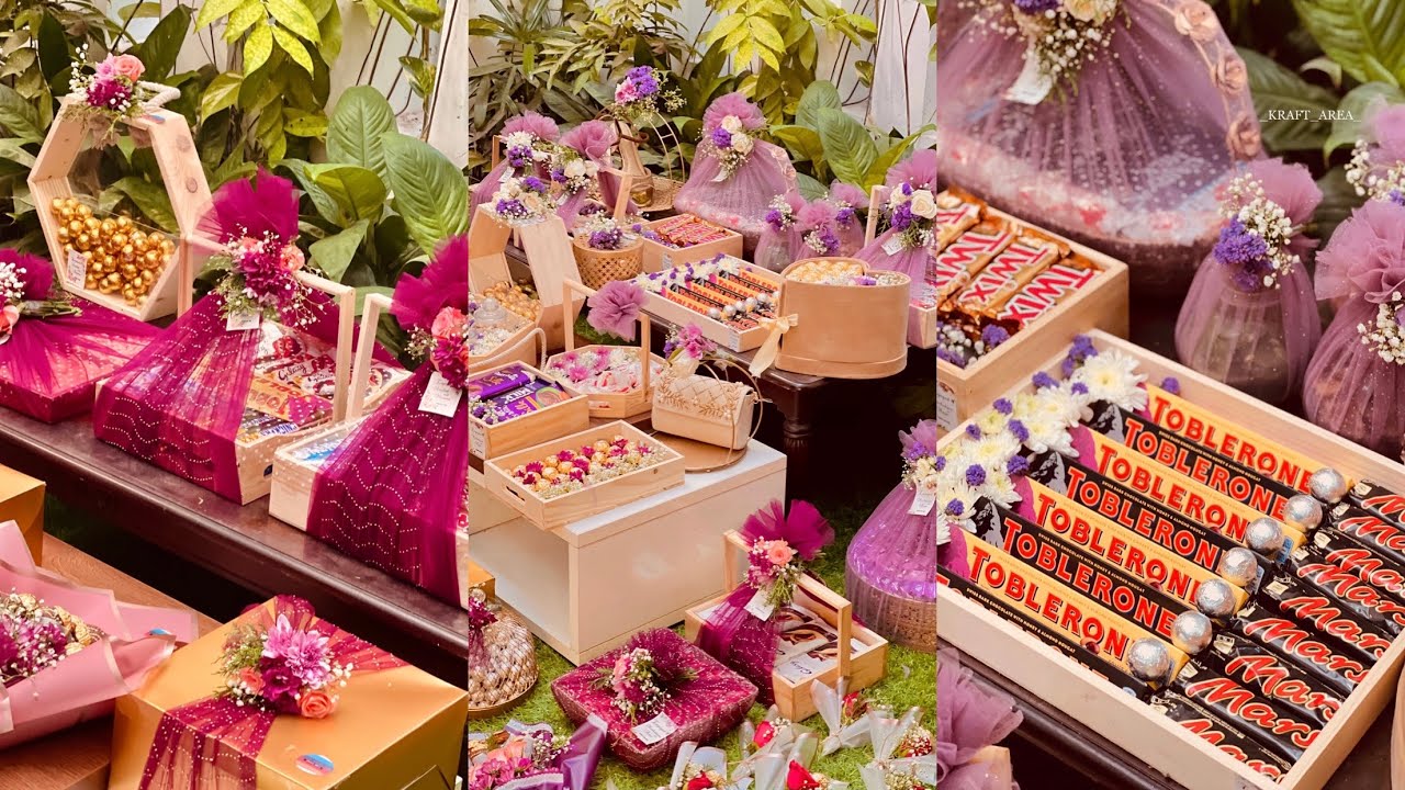 ENGAGEMENT HAMPER MAKING VIDEO/EASY TIPS/MALAYALAM/KRAFT AREA