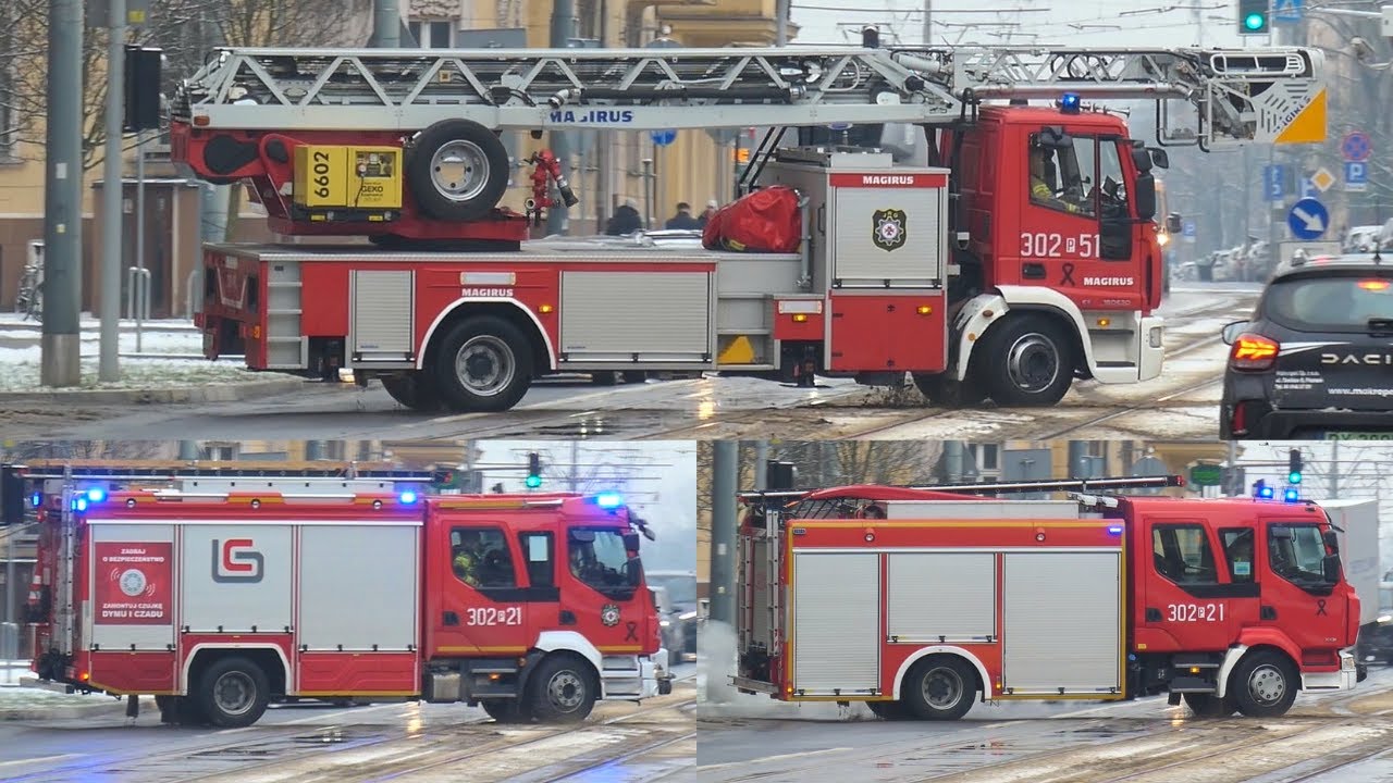 Wyjazd alarmowy: 302[P]21, 51, 21 - GBA Volvo, SD 30 Iveco, GBA Midlum - JRG 2 Poznań