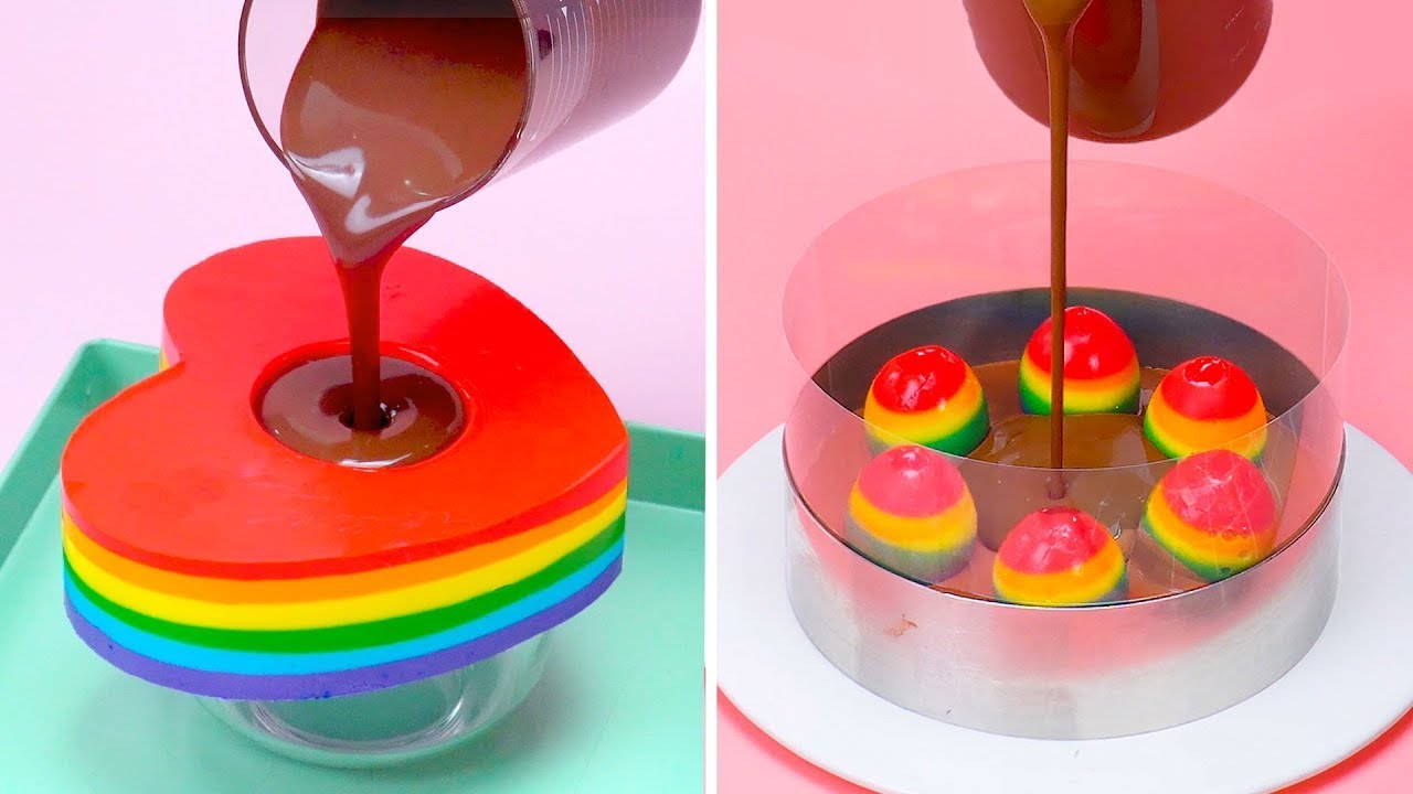 Chocolate Rainbow Heart Cakes | DU Cake Decorating Tutorial | Cakes