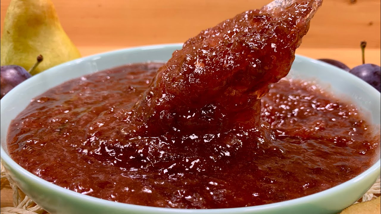 Homemade Plum Pear Jam Recipe | Pear & Plum Marmalade | Morabaye Alo Gholabi