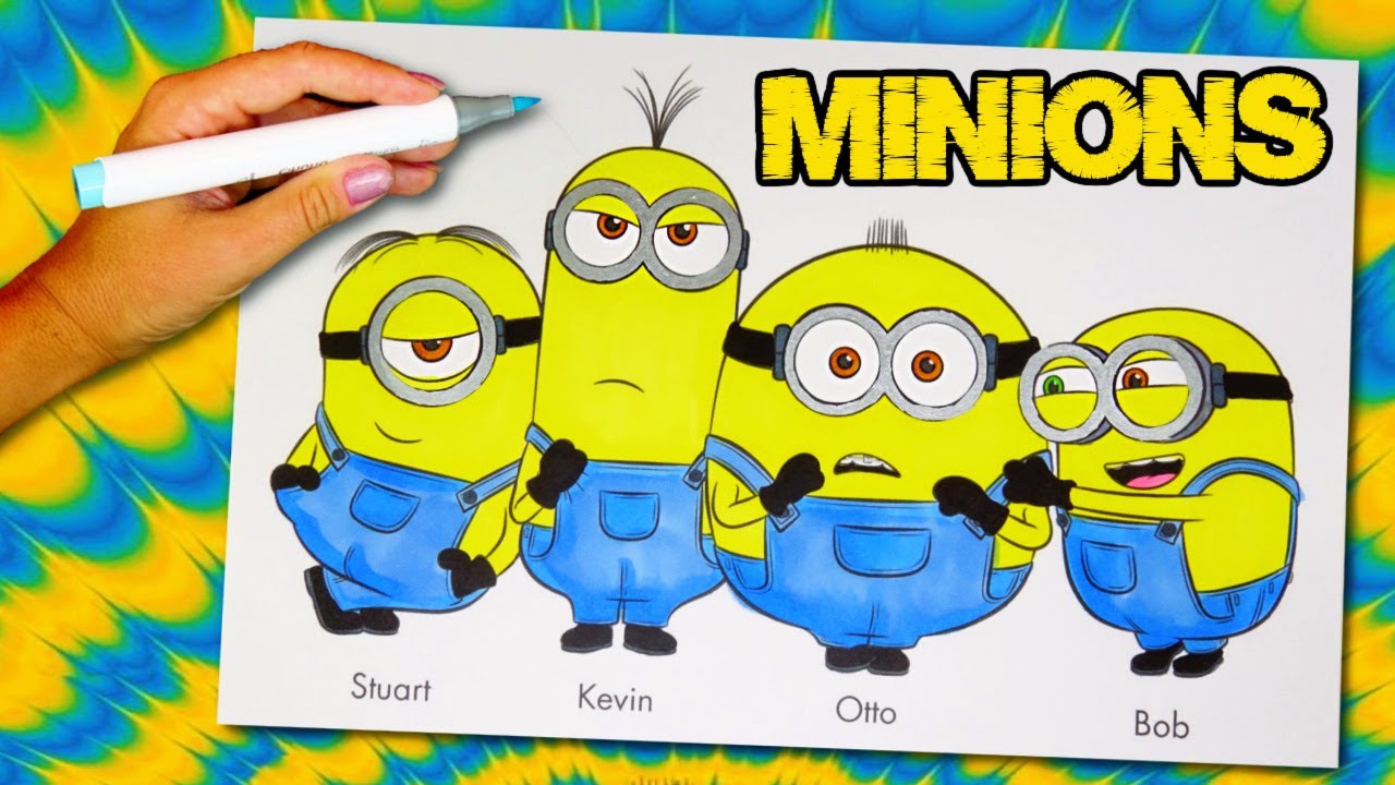 Minions The Rise Of Gru: Stuart, Kevin, Otto, Bob Coloring