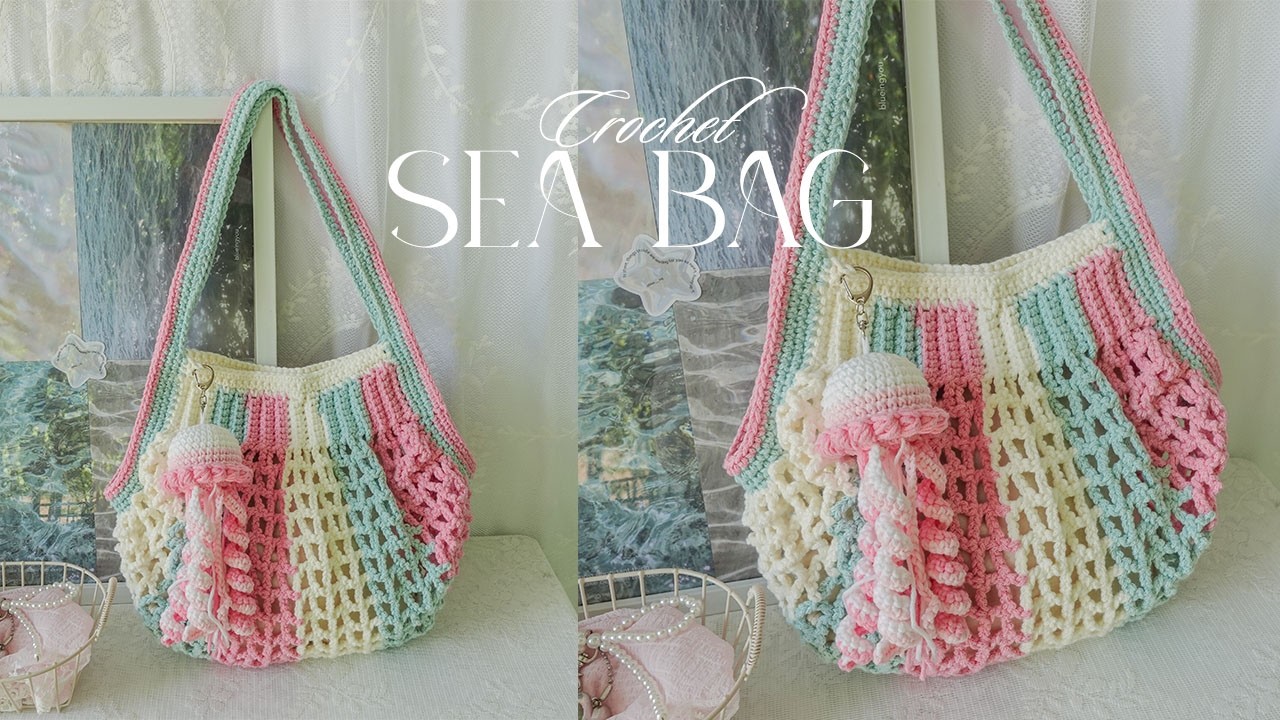 Crochet Sea Bag🌊 Hướng dẫn móc túi xách họa tiết lưới đi biển xinh xinh🌊 Vyvascrochet