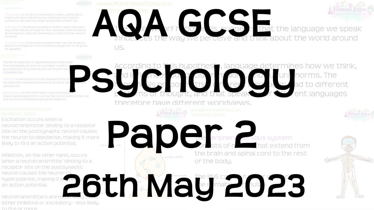 The Whole of AQA GCSE Psychology Paper 2 | Exam Revision for 26th May 2023