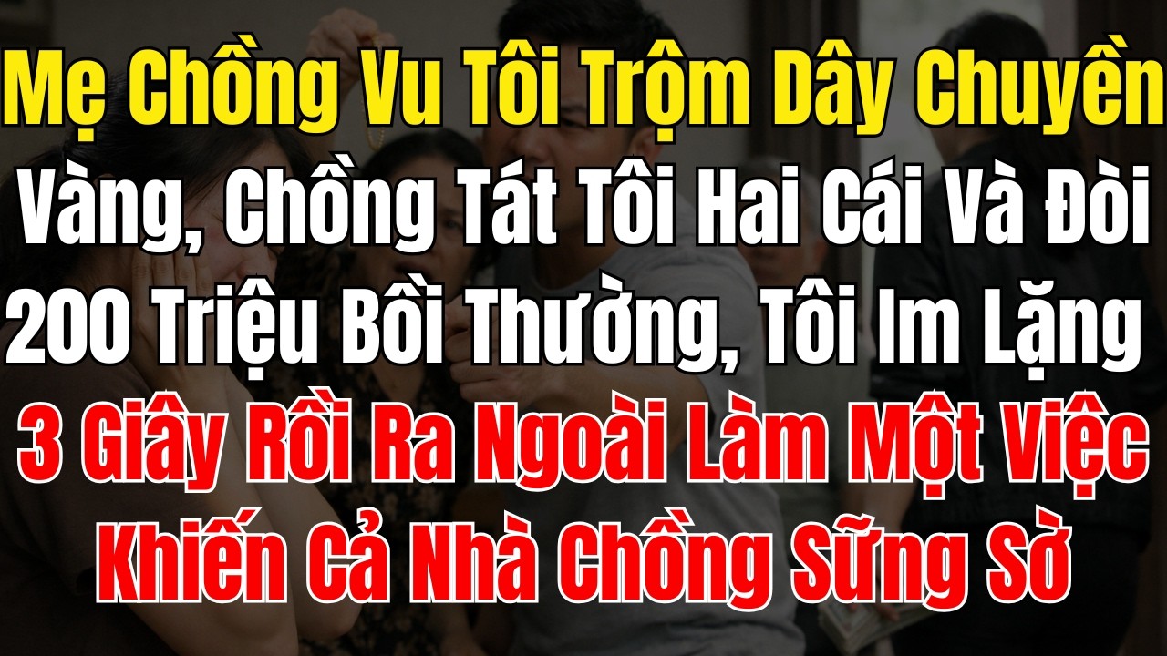 Mẹ Chồng Vu Tôi Trộm Dây Chuyền Vàng, Chồng Tát Tôi Hai Cái Và Đòi 200 Triệu Bồi Thường, Tôi Im Lặng