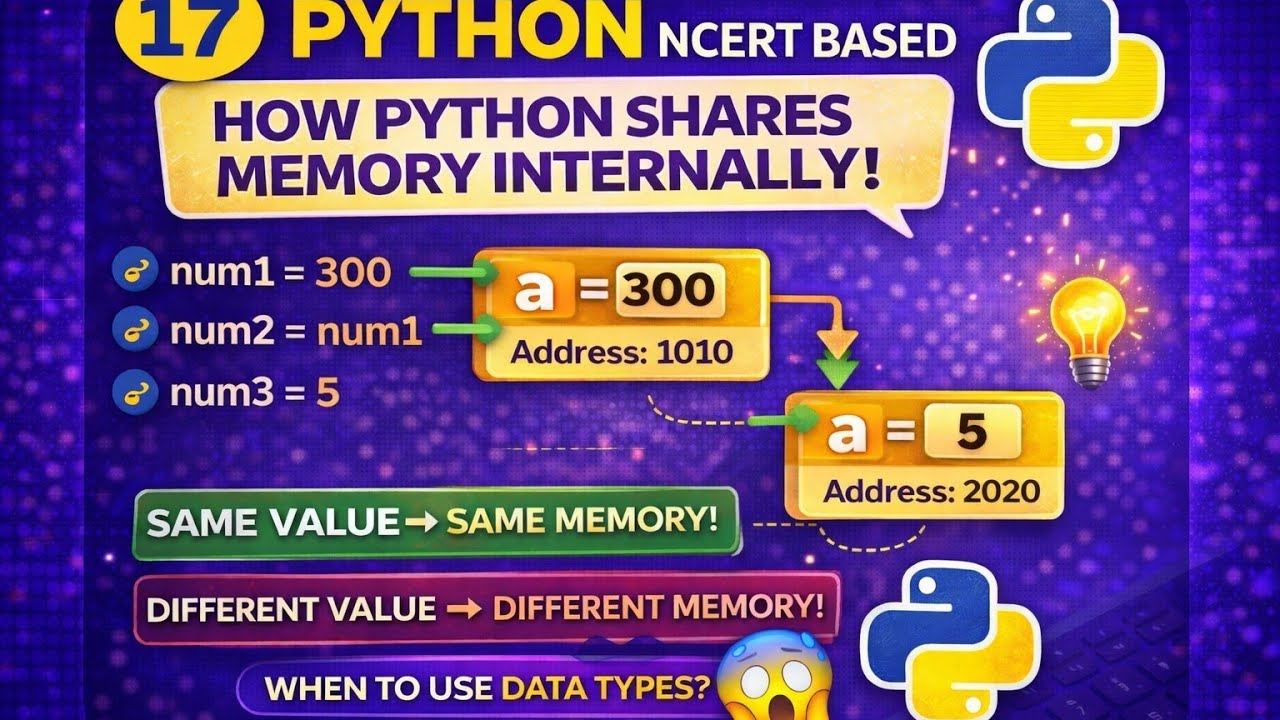 Memory Working in Python | Mutable vs Immutable Data Types |NCERT CS|EMRS |KVS