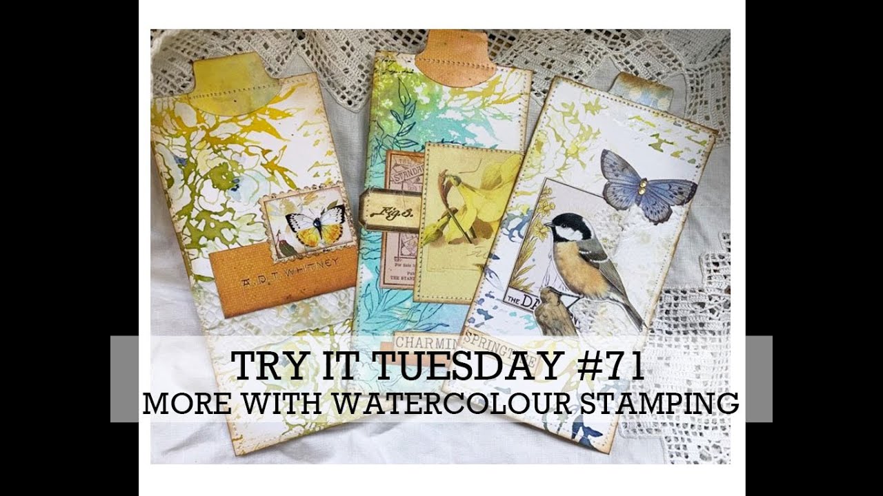 TRY IT TUESDAY #71 More watercolour stamping (Mainly Tags)