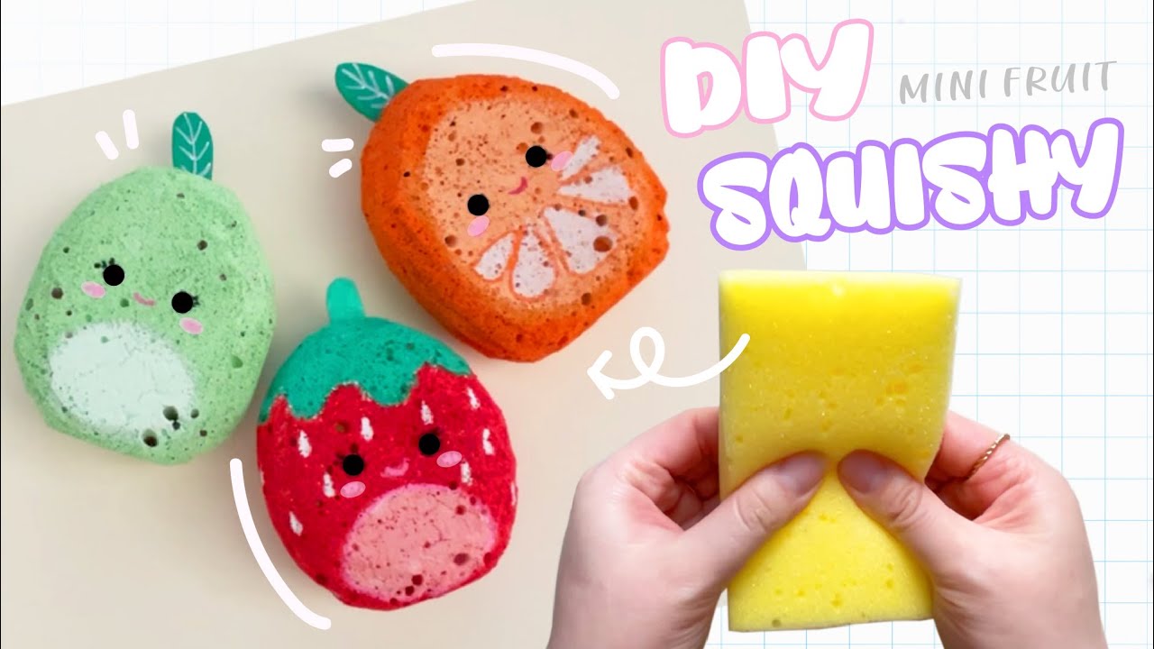DIY Mini Fruit Squishy | How To Make Squishy Out of Sponge