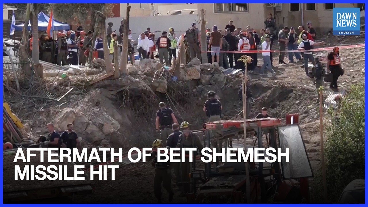 Missile Strike Aftermath Near Israel&rsquo;s Beit Shemesh Shows Widespread Damage | Dawn News English