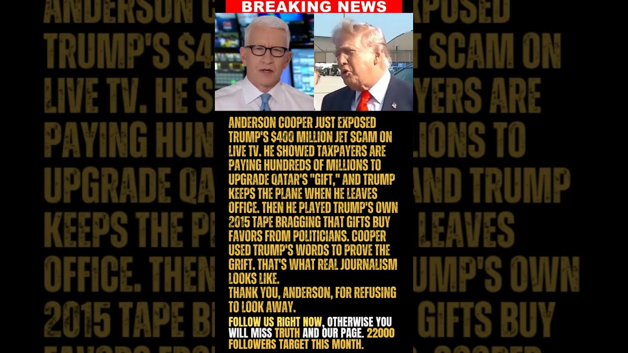 BREAKING: Anderson Cooper Torches Trump's $400 Million 
