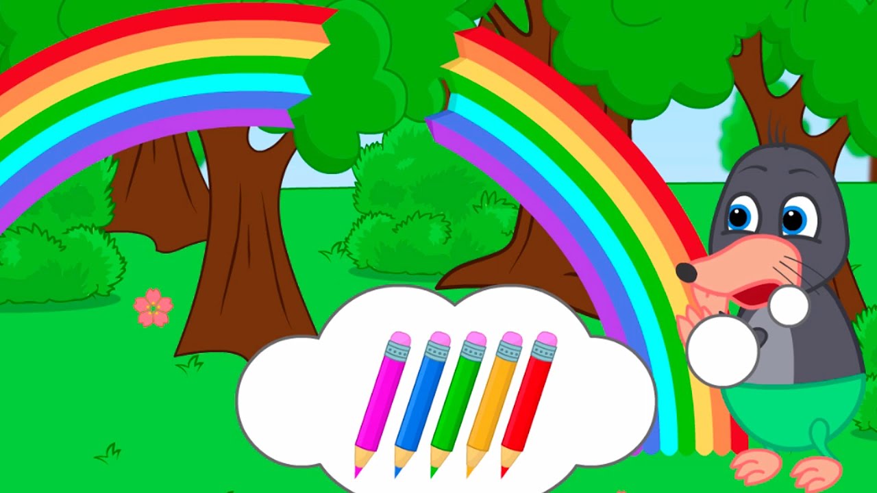 Benny Mole and Friends - Color A Piece Of The Rainbow Cartoon for Kids