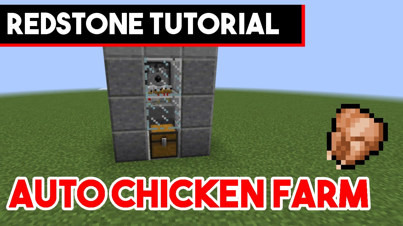 How to build a fully automatic chicken farm - Redstone tutorial Minecraft 1.10