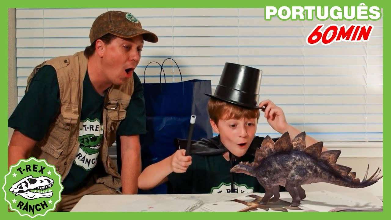 Aventura com Raptor e Tricerátops | 1 HORA de Parque do T-REX | Vídeos de Dinossauros para Crianças