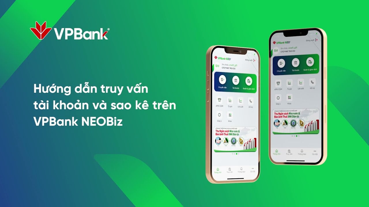 Hướng dẫn truy vấn v&agrave; sao k&ecirc; t&agrave;i khoản tr&ecirc;n ứng dụng VPBank NEOBiz d&agrave;nh cho Doanh nghiệp