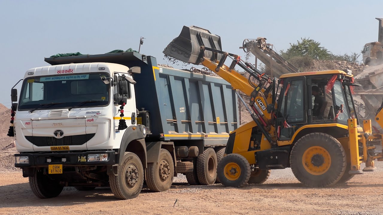 Jcb 3dx Eco Xpert Backhoe Loading Greet In Bharatbenz And Tata Signa Hayva | Jcb Loading Truck